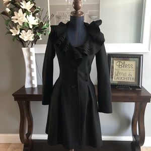 Black wool style jacket with gorgeous collar
